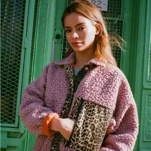 Sandy Liang Jackets Coats Rarest Sandy Liang Leopard Fleece